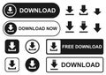 Download buttons and icons Royalty Free Stock Photo