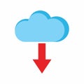 Download from Cloud Icon vector image. Royalty Free Stock Photo