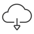 Download from cloud line icon, web and mobile,