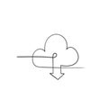 Download cloud storage icon illustration with hand drawn doodle style