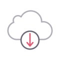 Download cloud thin color lline vector icon Royalty Free Stock Photo