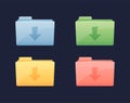 Download Data Vector Folder Icon. Folder with download arrow