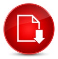 Download document icon elegant red round button Royalty Free Stock Photo