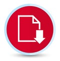 Download document icon flat prime red round button Royalty Free Stock Photo