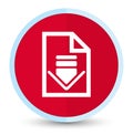 Download document icon flat prime red round button Royalty Free Stock Photo