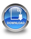 Download (document icon) glossy blue round button