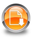 Download document icon glossy orange round button Royalty Free Stock Photo