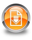 Download document icon glossy orange round button Royalty Free Stock Photo