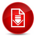 Download document icon elegant red round button Royalty Free Stock Photo