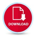 Download (document icon) flat prime red round button Royalty Free Stock Photo