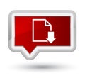 Download document icon prime red banner button Royalty Free Stock Photo