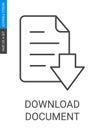 Download document icon in outlinestyle with editable stroke