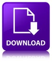Download (document icon) purple square button Royalty Free Stock Photo