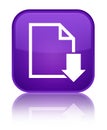 Download document icon special purple square button Royalty Free Stock Photo