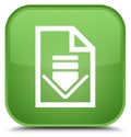 Download document icon special soft green square button Royalty Free Stock Photo