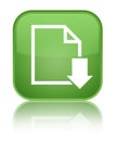 Download document icon special soft green square button Royalty Free Stock Photo