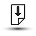 Download document icon. Vector illustration. EPS 10. Royalty Free Stock Photo