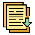 Download documents icon vector flat