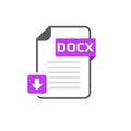 Download DOCX file format, extension icon