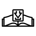 Download ebook icon outline vector. Digital book