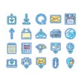 download file computer data icons hand drawn