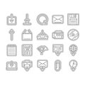 download file computer data icons set vector Royalty Free Stock Photo