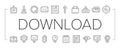 download file computer data icons set vector Royalty Free Stock Photo