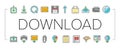 download file computer data icons set vector Royalty Free Stock Photo