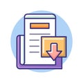 Download File Icon: Representing Data Transfer and Document Management with a Simple Design Royalty Free Stock Photo