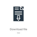 Download file icon vector. Trendy flat download file icon from web collection isolated on white background. Vector illustration Royalty Free Stock Photo