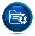 Download files icon elegant blue round button illustration