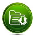 Download files icon glassy green round button illustration Royalty Free Stock Photo