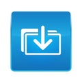 Download files icon shiny blue square button Royalty Free Stock Photo