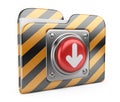 Download folder with button. 3D icon isolated