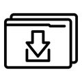Download folder course icon outline vector. Video stream