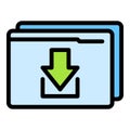 Download folder course icon vector flat Royalty Free Stock Photo