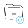 download folder line icon, outline symbol, vector illustration, concept sign Royalty Free Stock Photo