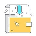 Download folder related color line vector icon, illustration