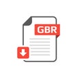 Download GBR file format, extension icon Royalty Free Stock Photo