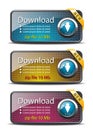 Download glossy buttons with corner ribbons Royalty Free Stock Photo