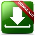 Download green square button Royalty Free Stock Photo