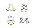 Download, Hospital nurse and Startup icons set. Sallary sign. Load file, Medical assistant, Innovation. Vector