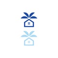 House and coconut tree logo vector graphic abstract Royalty Free Stock Photo