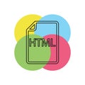 download HTML document icon - vector file format