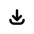 Download icon in black. Arrow down. Vector EPS 10. Isolated on white background Royalty Free Stock Photo