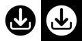 Download icon. Button in line style. Pictogram symbol for app. Arrow of download data. Down load document, file and application.