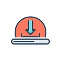 Color illustration icon for download, install and recover