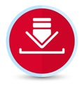 Download icon flat prime red round button Royalty Free Stock Photo