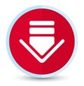 Download icon flat prime red round button Royalty Free Stock Photo