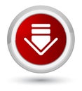 Download icon prime red round button Royalty Free Stock Photo